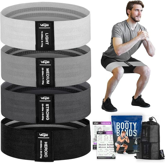 Resistance Bands for Working Out with Workout Bands Guide. 4 Booty Bands for Women Men Fabric