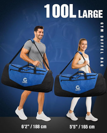 Gonex Gym Duffel Bag with Shoe Compartment Wet Pocket, Large Capacity Sports Duffle Bag for Men