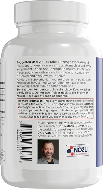 Nitric Oxide Lozenges for Heart Health Support - Dietary Supplement for Blood Flow, Oxygenation and