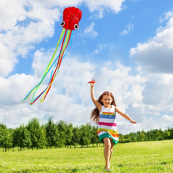 HONBO Large Mermaid Kite for Kids & Adults, Easy to Fly Delta Kite, Beginner Kite for Girls &Boys