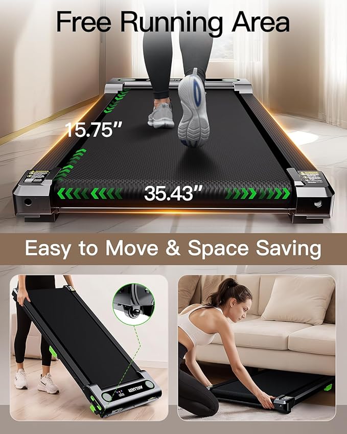 Walking Pad with Incline, Akluer Incline Treadmills for Home, 2.5 HP Under Desk Treadmill Small