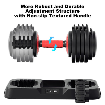 Fit Sir Adjustable Dumbbell Set, 10-in-1 25LB/50LB/90LB Ajustable Dumbbells with Safe Locking