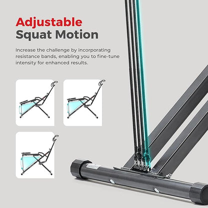Sunny Health & Fitness Row-N-Ride® Plus, Heavy Duty Assisted Squat Machine with 300 LB Max Weight