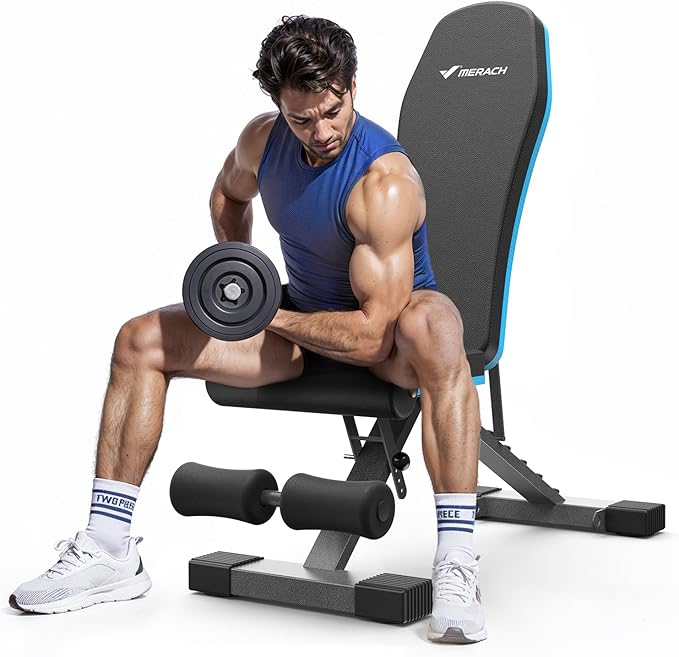 MERACH Weight Bench, Foldable Weight Benches for Home Gym with 990 LBS, Adjustable Weight Bench