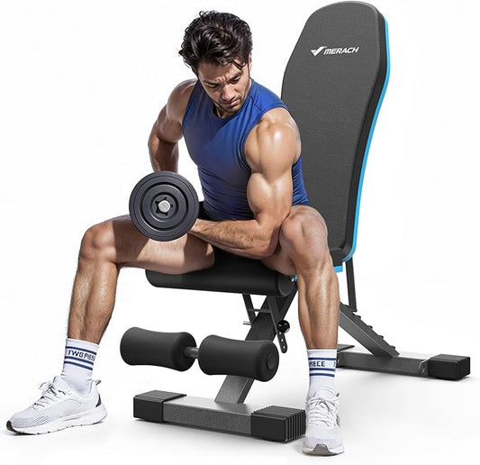 MERACH Weight Bench, Foldable Weight Benches for Home Gym with 990 LBS, Adjustable Weight Bench