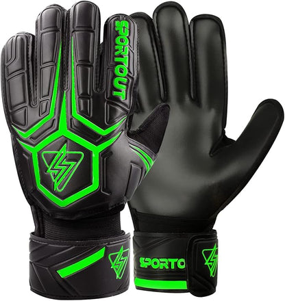 Sportout Goalie Gloves, Goalkeeper Gloves with Finger Protection, Breathable Soccer Goalie Gloves