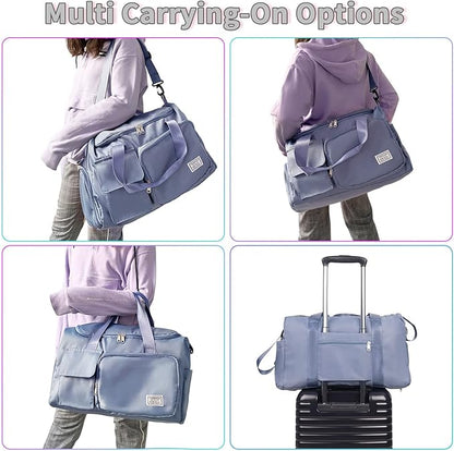 FIORETTO Women's Gym Duffle Bag with Shoes Compartment, 37L Capacity, Ideal for Travel, Gym