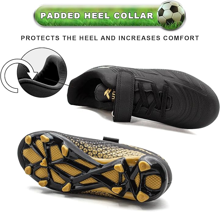 RUNIC Kids Soccer Cleats for Boys and Girls - Small and Big Kid Athletic Outdoor Football Shoes