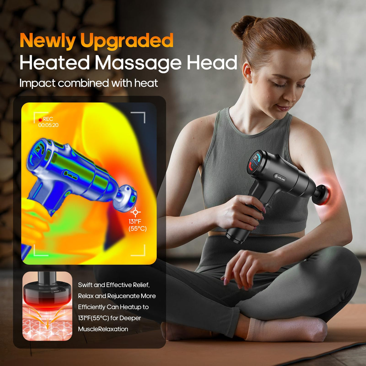 Massage Gun with Heat Massager Deep Tissue Muscle Massager Gifts for Men