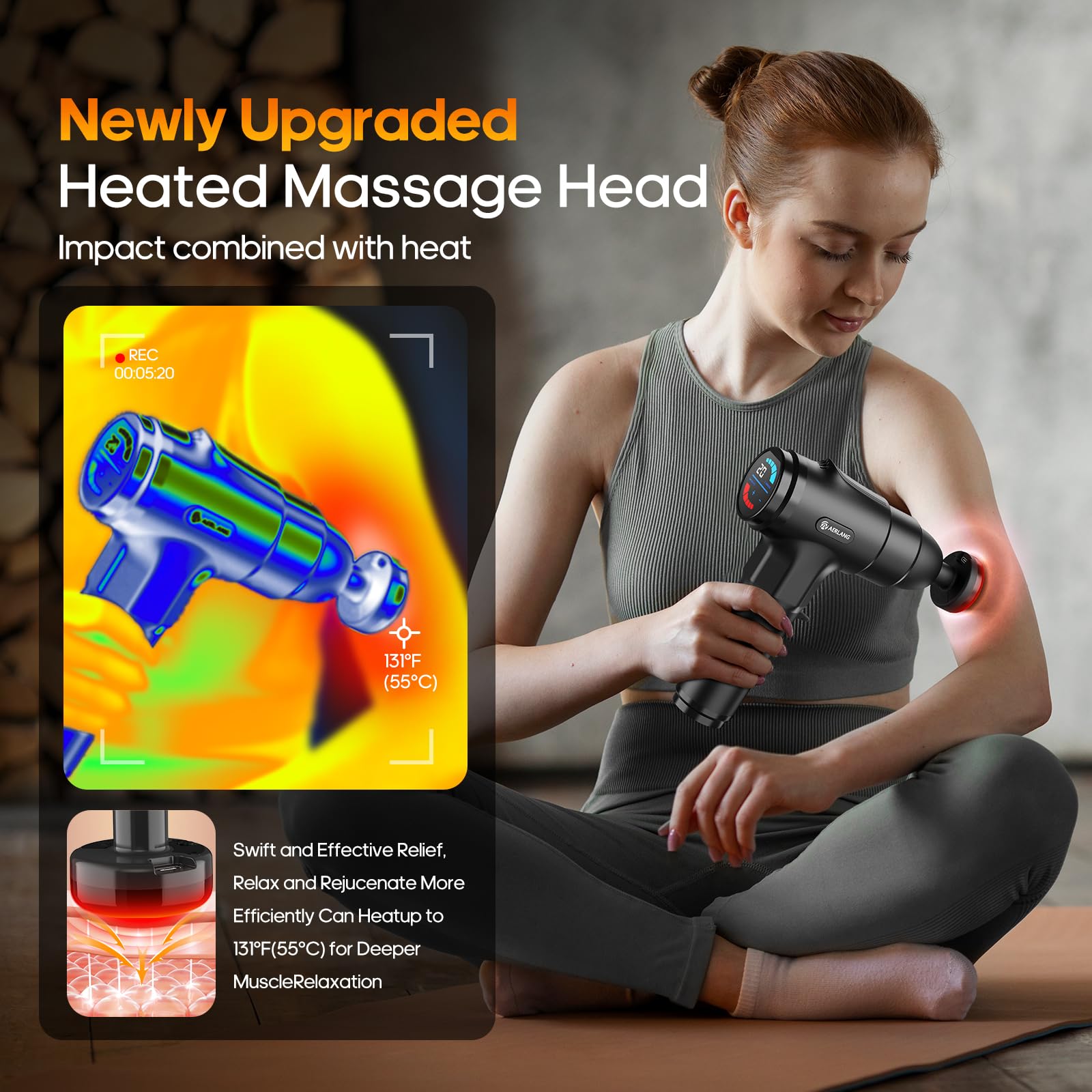 Massage Gun with Heat Massager Deep Tissue Muscle Massager Gifts for Men