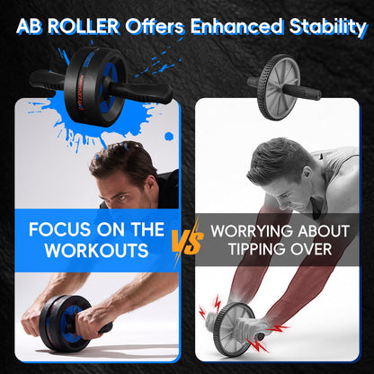 Ab Roller Wheel for Abs Workout - Abdominal Exercise Equipment with 2 Knee Pads for Home Gym, Core