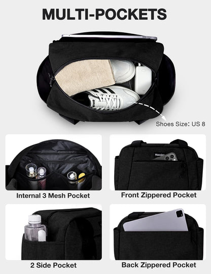 Noozion 14 inch Small Gym Bag for Women & Men, Lightweight Carry On Mini Duffle Bag with Multiple