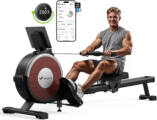 MERACH Rowing Machines for Home, Magnetic Rowing Machine with 16 Levels, Rower Machine of Quiet