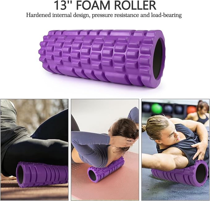 5 in 1 Foam Roller Set, Trigger Point Foam Roller Patented, Massage Roller Stick, Massage Ball