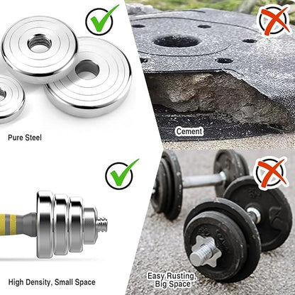 PHOEROS Adjustable Dumbbell Set - 44/66/88 LBS weights set, Dumbbell Barbell 3 in 1, Steel