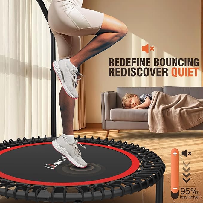 Bungee Rebounder Trampoline,ANCHEER 40" Foldable Fitness Trampoline with 4-Level Adjustable