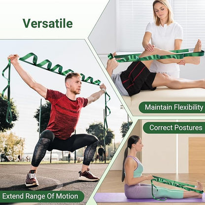 Stretch Strap With Loops For Physical Therapy, Yoga Straps For Stretching With Loops, Non-elastic