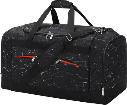 24 inch Large Gym Bag for Men - 65L Hard Bottom Duffle Bag with Shoes Compartment for Sport/Travel