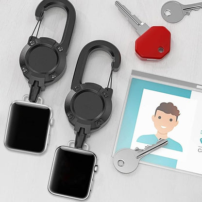 Badge Holder Retractable Clip Compatible with Apple Watch Band Series 10, Ultra 2, SE, 8 7 6 5 4 3