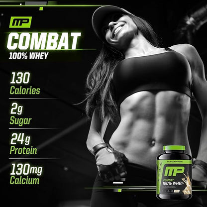 MusclePharm Combat 100% Whey Protein Powder, Vanilla Flavor, Fast Recovery & Muscle Gain with Whey