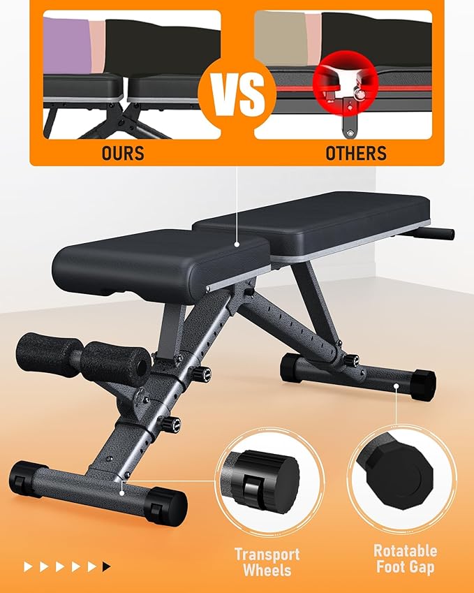 BARWING Adjustable Weight Bench Workout Bench, 1000 LB Heavy Duty Incline Decline Bench for Home