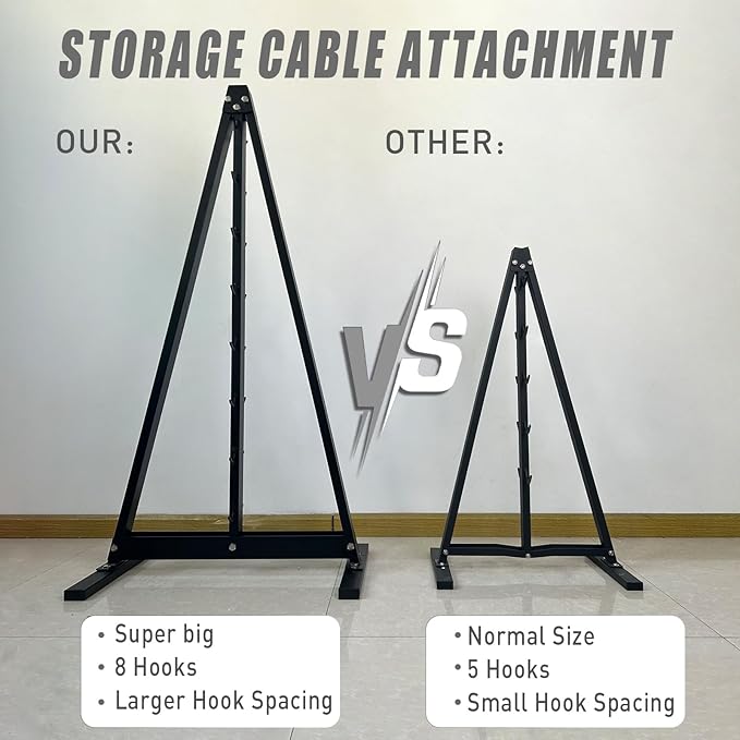 Lat Pull Down Bar Gym Accessory Rack, Lat Pulldown Attachments Cable Attachment Storage Rack for