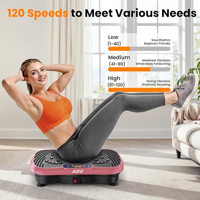 AXV Vibration Plate Fitness Platform Exercise Machine Vibrating Shaking Full Body Shaker Workout