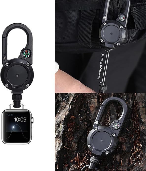 Badge Holder Retractable Clip Compatible with Apple Watch Band Series 10, Ultra 2, SE, 8 7 6 5 4 3