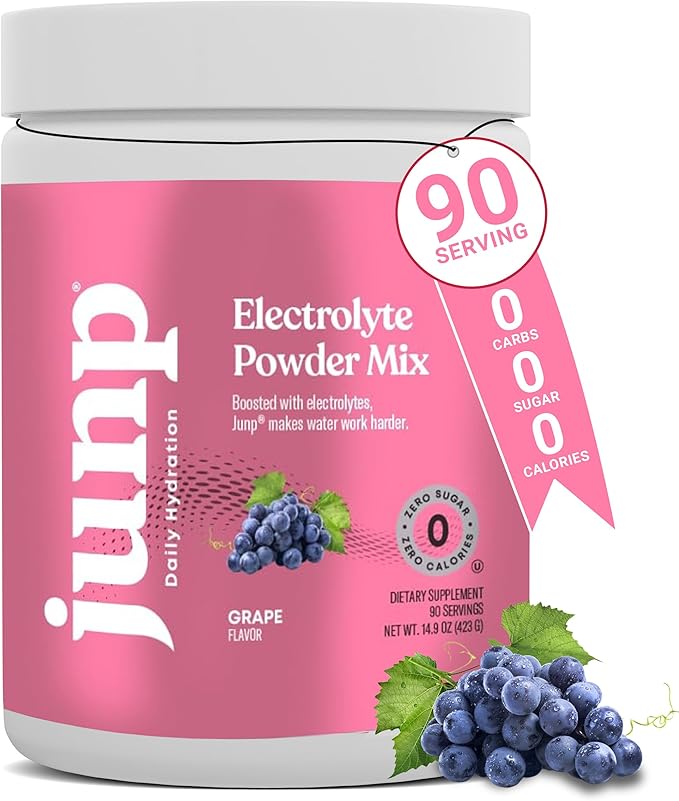 JUNP Electrolytes Powder No Sugar No Carbs – Vine Ripened Grape Keto Electrolyte Drink Mix