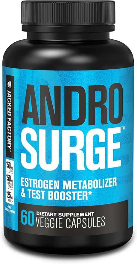 Jacked Factory Androsurge Estrogen Blocker for Men - Natural Testosterone Booster for Men &
