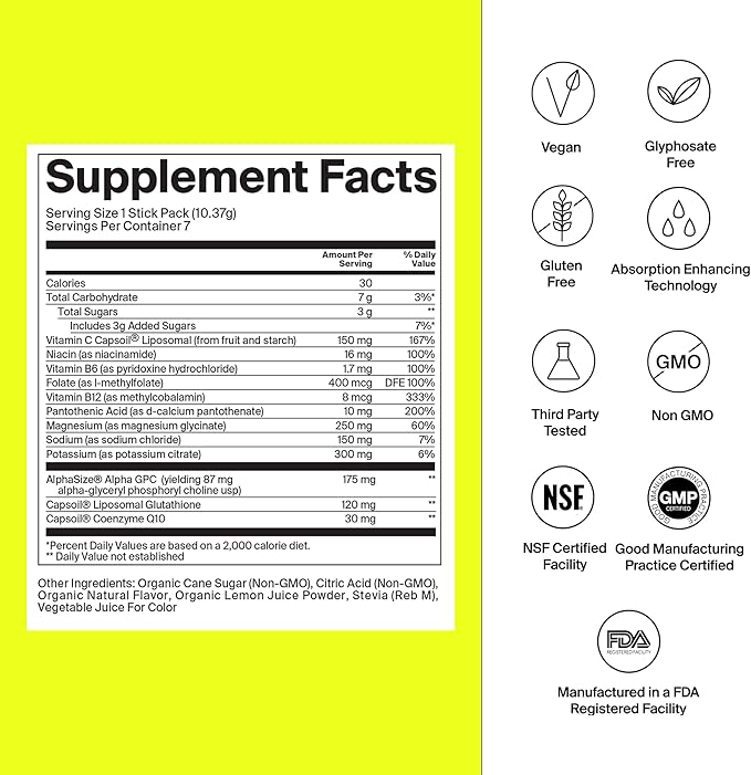 Electrolyte Powder Packets - Workout Recovery & Hydration Drink Mix with Liposomal Glutathione