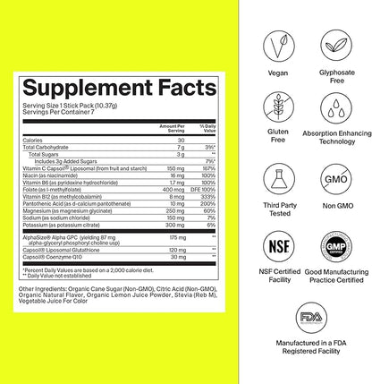 Electrolyte Powder Packets - Workout Recovery & Hydration Drink Mix with Liposomal Glutathione