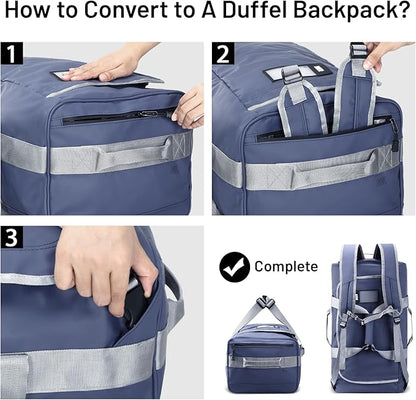 MIER Water Resistant Backpack Duffle Heavy Duty Convertible Duffle Bag with Backpack Straps for