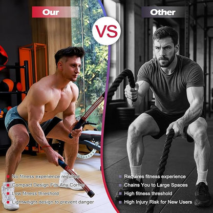 Ropeless Battle Ropes for Home Gym, Adjustable Weight, Weighted Workout Cords for HIIT, Strength