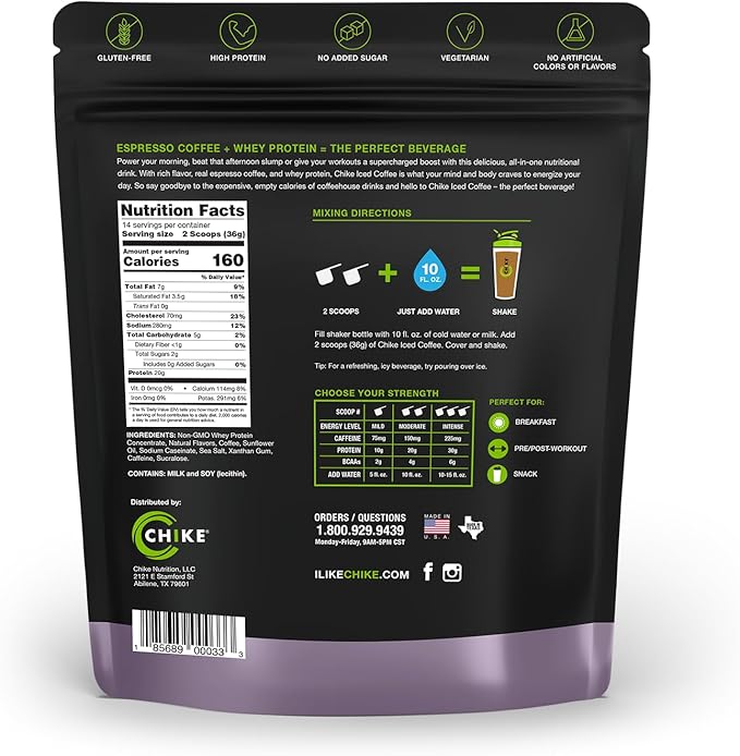 Chike Sweet Cream High Protein Iced Coffee, 20 G Protein, 2 Shots Espresso, 2 G Sugar, Keto