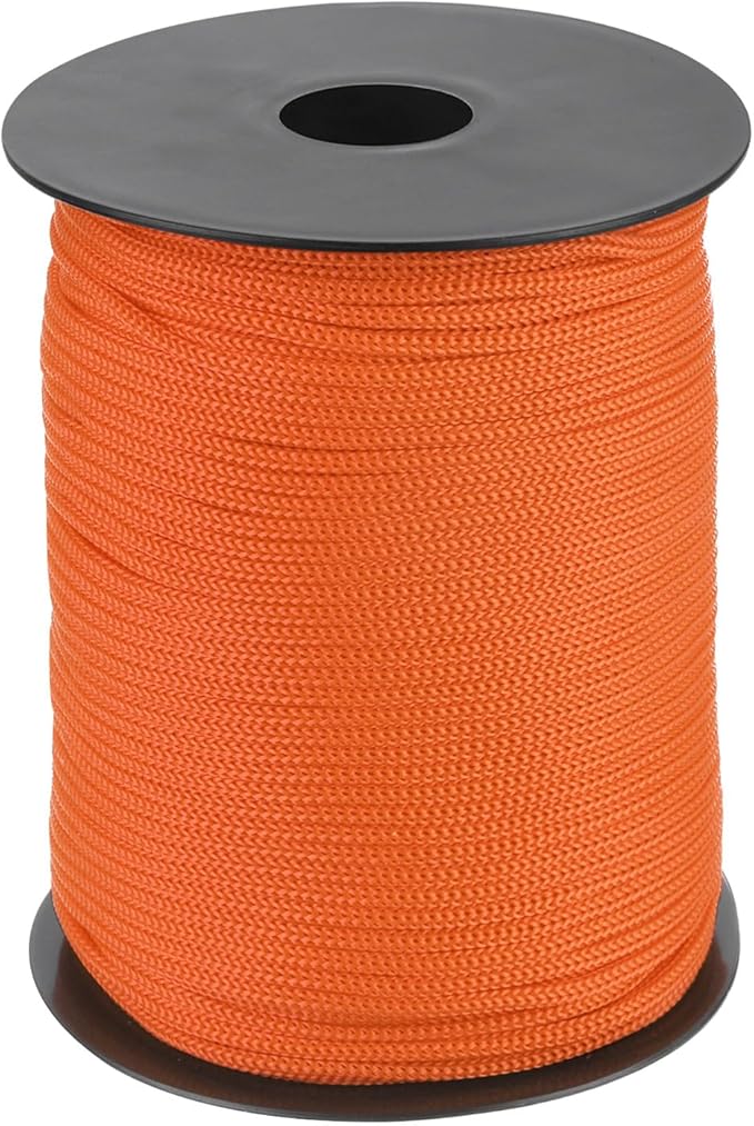 MECCANIXITY 1/8 Inch Polypropylene Rope Braided Ropes, 328ft Nylon Rope Hollow Utility Cord for