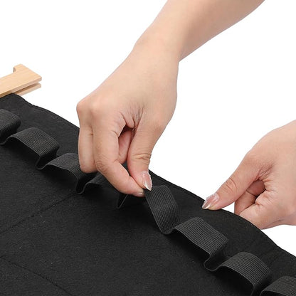 JUXYES Wall Hanging Martial Arts Belts Organizer with Trophy and Medal Display Rack, Bamboo Karate