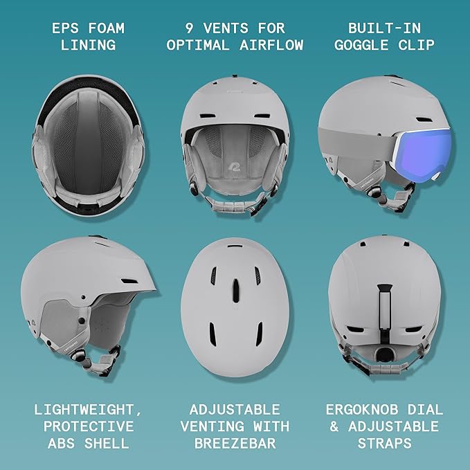Retrospec Zephyr Ski Helmet - Snowboard Helmet for Adults & Youth - Adjustable Fit with Breathable