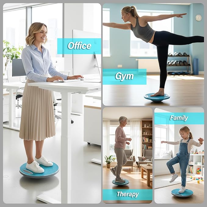 Upgraded Wobble Balance Board for Physical Therapy, Standing Desk & Gym 16 1/3" | Core Trainer with