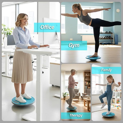 Upgraded Wobble Balance Board for Physical Therapy, Standing Desk & Gym 16 1/3" | Core Trainer with