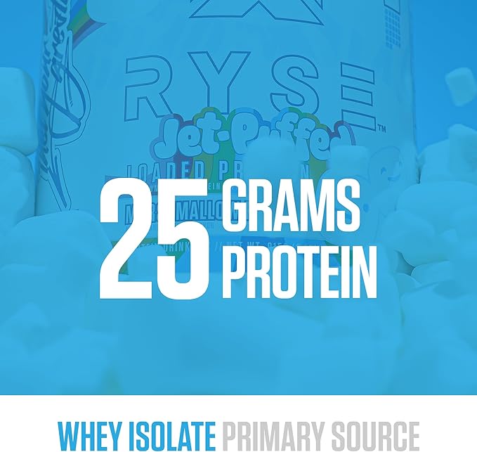 RYSE Loaded Protein Powder - Jet-Puffed Marshmallow - 25g Whey Protein Isolate & Concentrate with