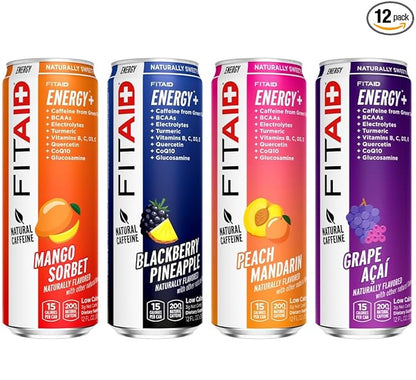 LIFEAID FITAID Energy, 200mg Natural Caffeine, Keto, Variety Pack, Optimum Performance Formula: