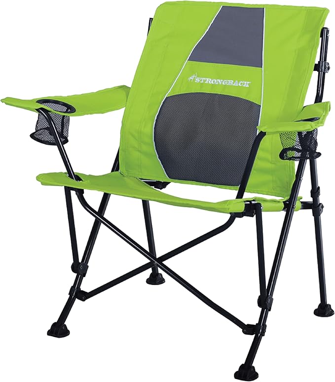 STRONGBACK Camping Chair Guru Heavy Duty Camping Chairs with Lumbar Support - Backpack Folding Camp