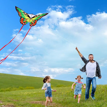 HONBO Butterfly Kites for Kids & Adults,55" x 28" Large Beginner Kite for Kids Ages 4-8,Easy to Fly