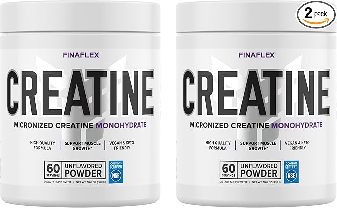 FINAFLEX Pure CREATINE, Unflavored - 10.6 oz, Pack of 2 - Promotes Muscular Strength, Size &