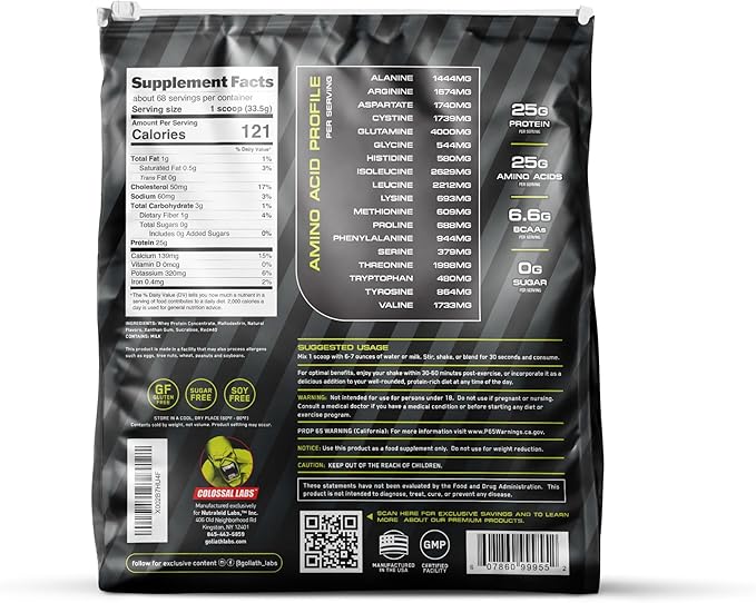 Muscle Whey Protein Flavored Protein Powder, 25,000mg Amino Acids/Serving, Cold Filtered(Packaging