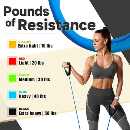 Resistance Bands with Handles for Working Out Women and Men, Exercise Bands with Door Anchor