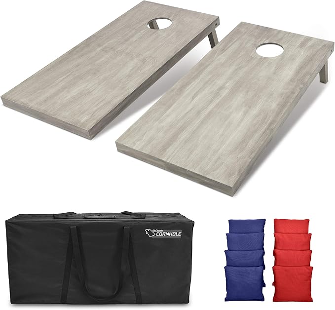 GoSports 4 ft x 2 ft Regulation Size Wooden Cornhole Boards Set - Includes Carrying Case and Bean