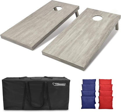 GoSports 4 ft x 2 ft Regulation Size Wooden Cornhole Boards Set - Includes Carrying Case and Bean