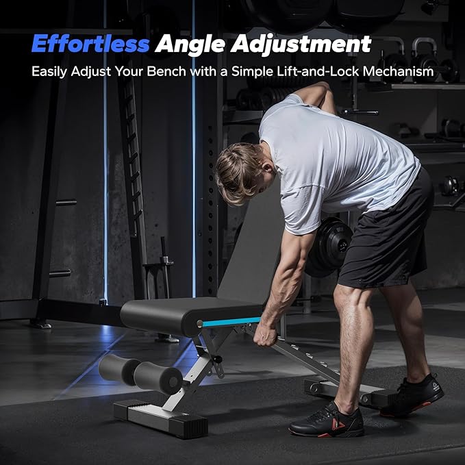 MERACH Weight Bench, Foldable Weight Benches for Home Gym with 990 LBS, Adjustable Weight Bench